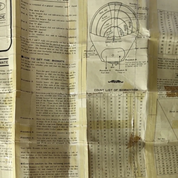 Vintage BioMate Bio Rhythm Calendar 1960s Astrological Charting tool - Picture 6 of 6